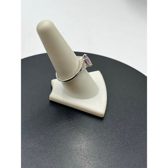 925 Sterling Silver Marquise Prong Amethyst February Estate Signed Ring 8.75 - Picture 2 of 11